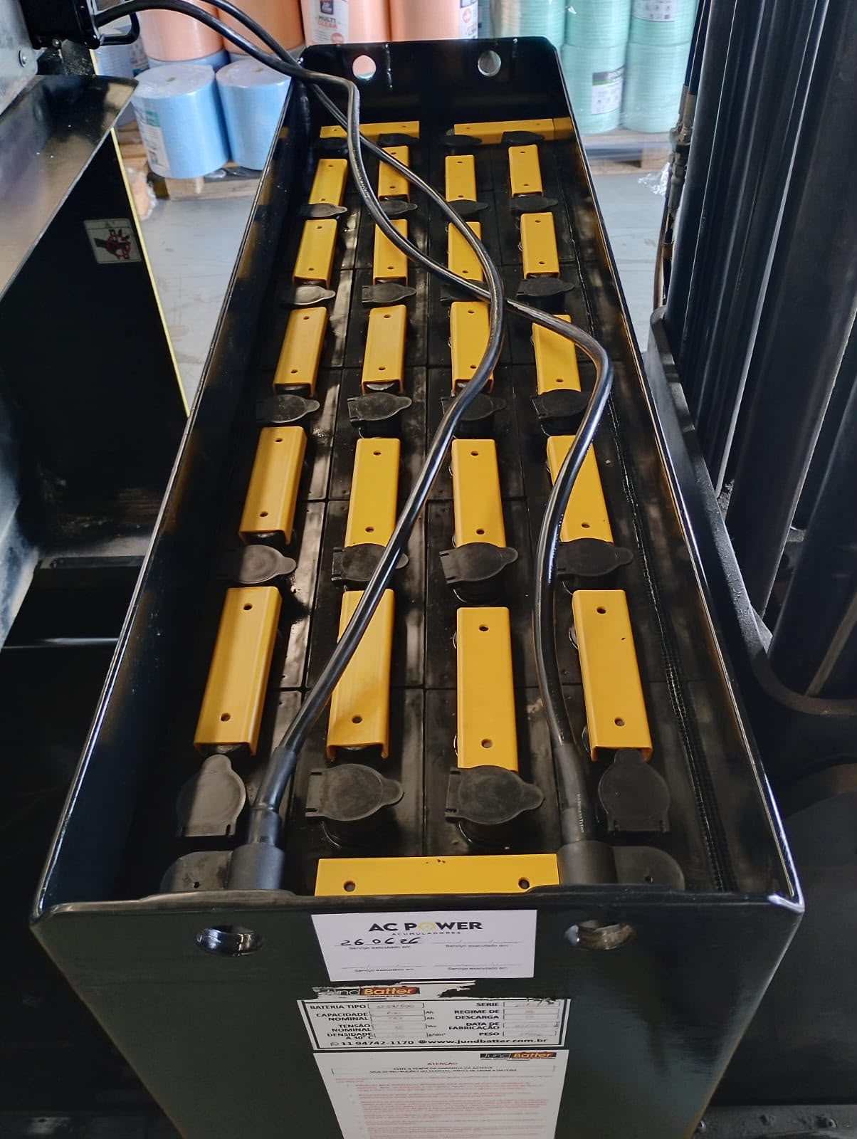 Bateria tracionária depois da manutenção preventiva DC COMBAT
